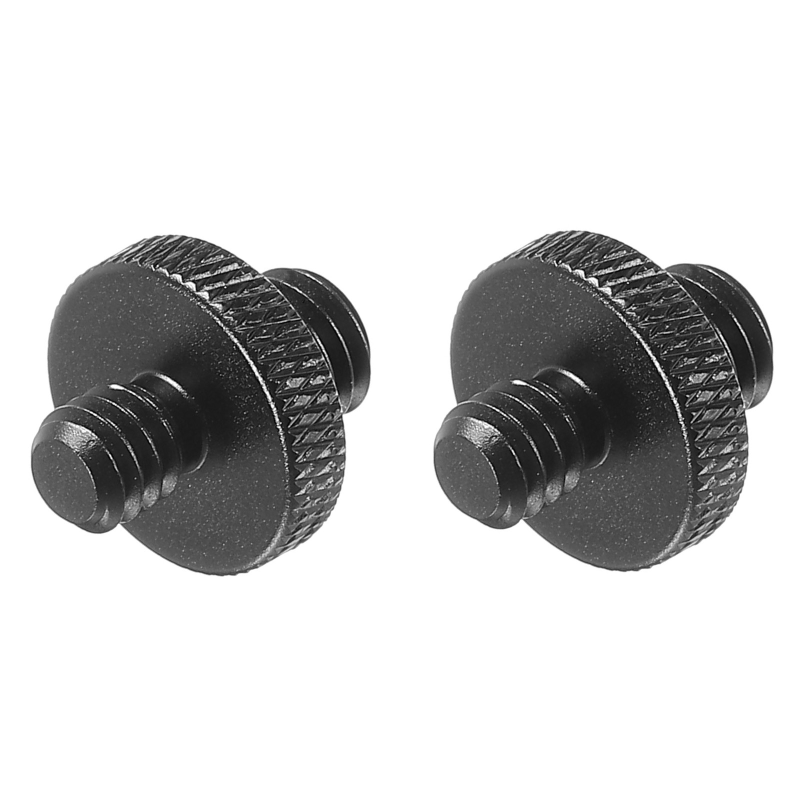 Mic Stand Adapter M8 Male to x 1/4 Male Tripod Screw Double Sides Black,2 Pack