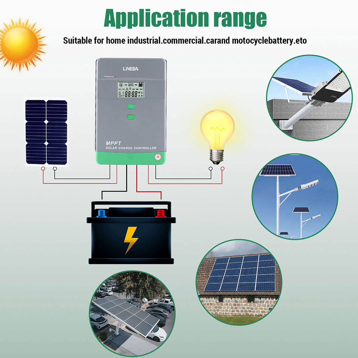 60A 100A MPPT Solar Charge Controller 12V 24V 36V 48V Battery 160VDC Parallel