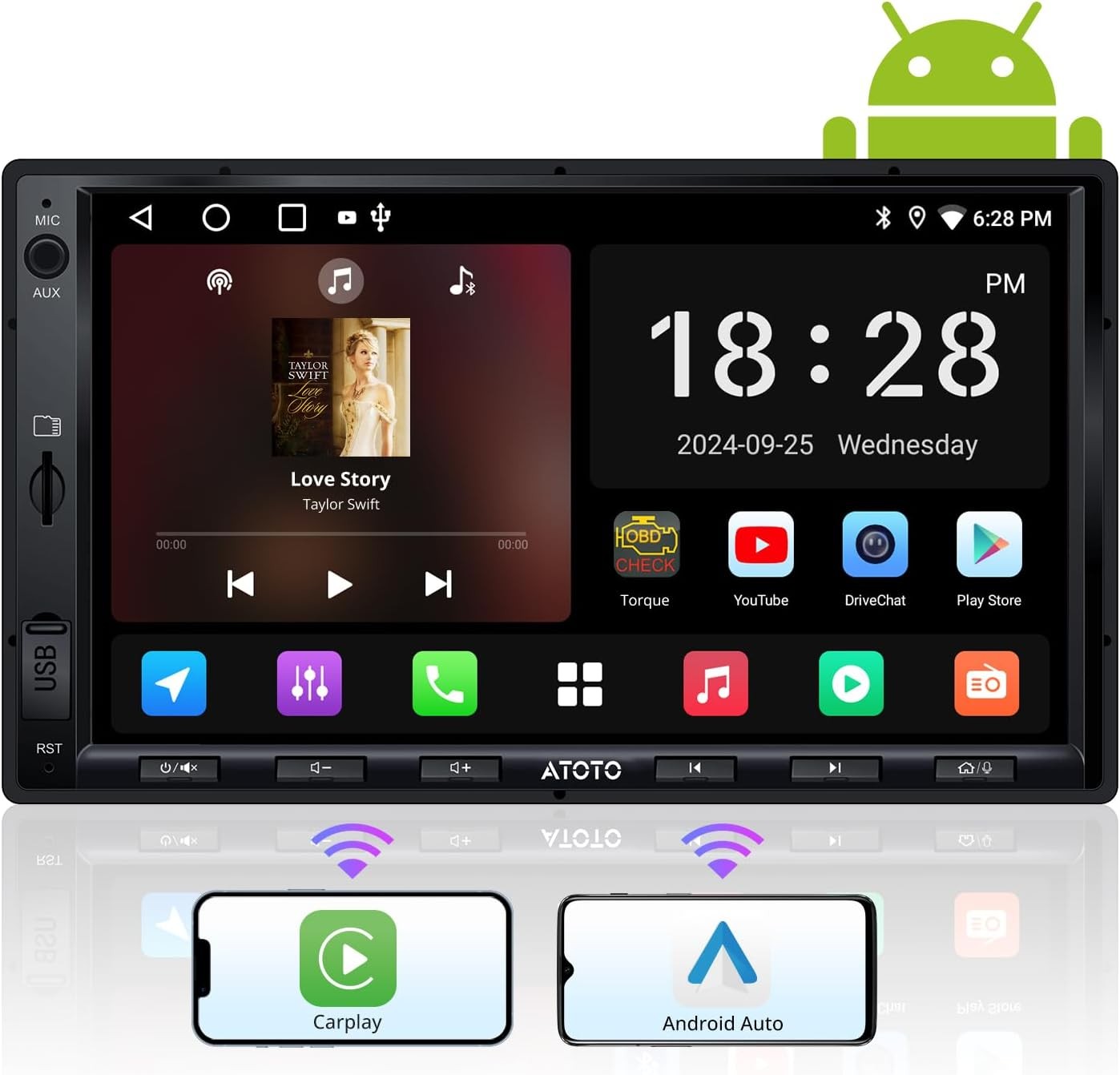 ATOTO A5L 7inch Android Double DIN Car Stereo Wireless