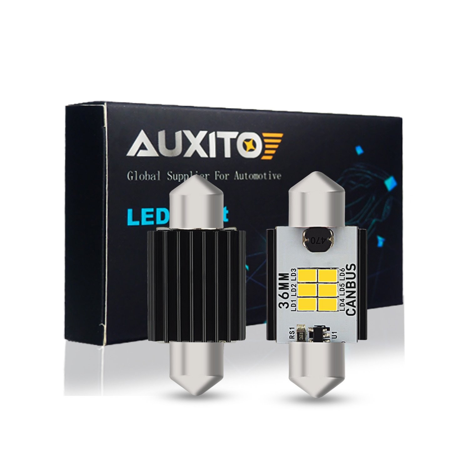 2x 6000K 6418 6411 Canbus LED License Plate Tag Light Bulb for BMW Audi Mercedes