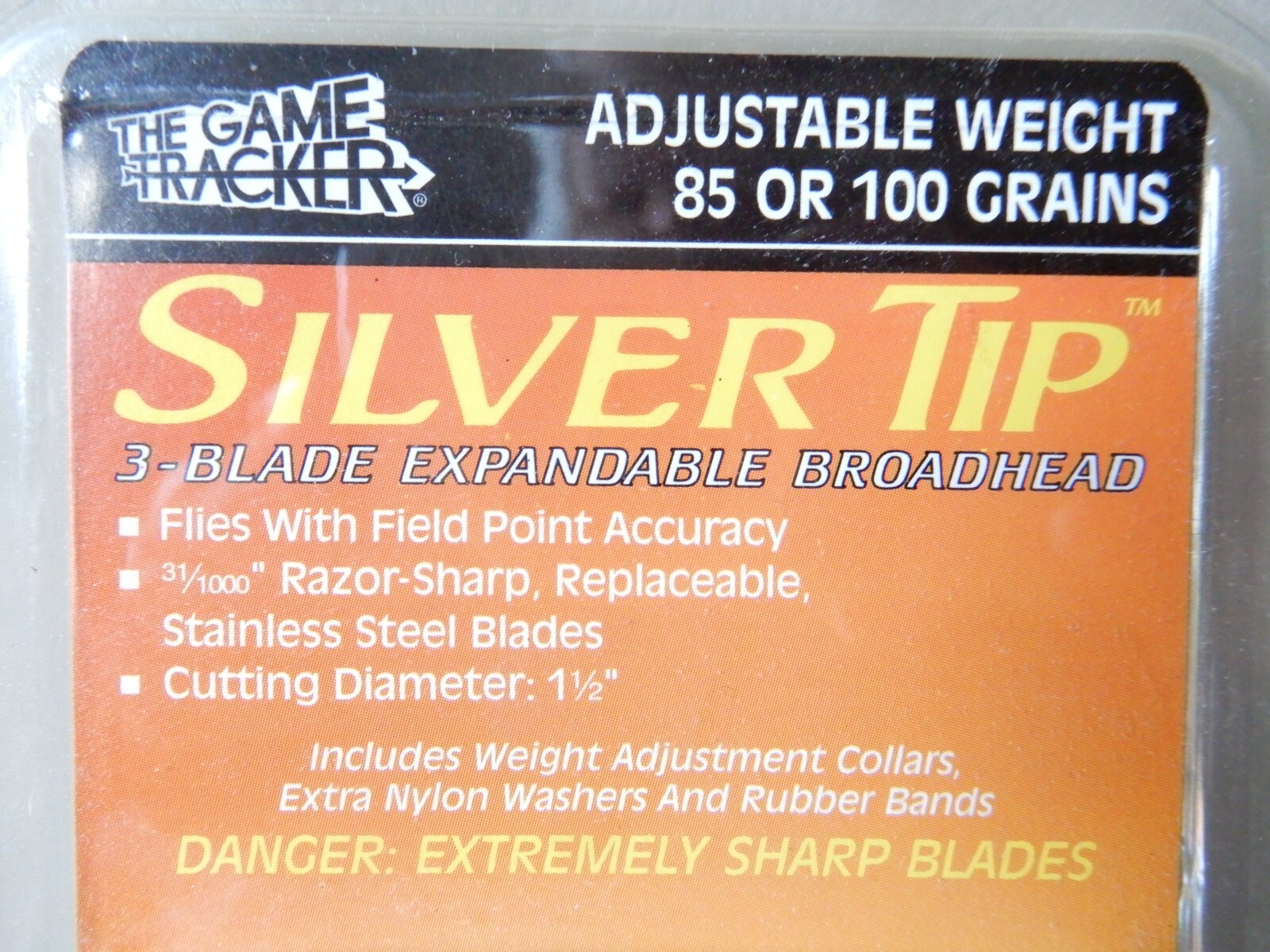 The Game Tracker Silver Tip Adj Weight 3 Blade Broadhead Tip 2-PACK
