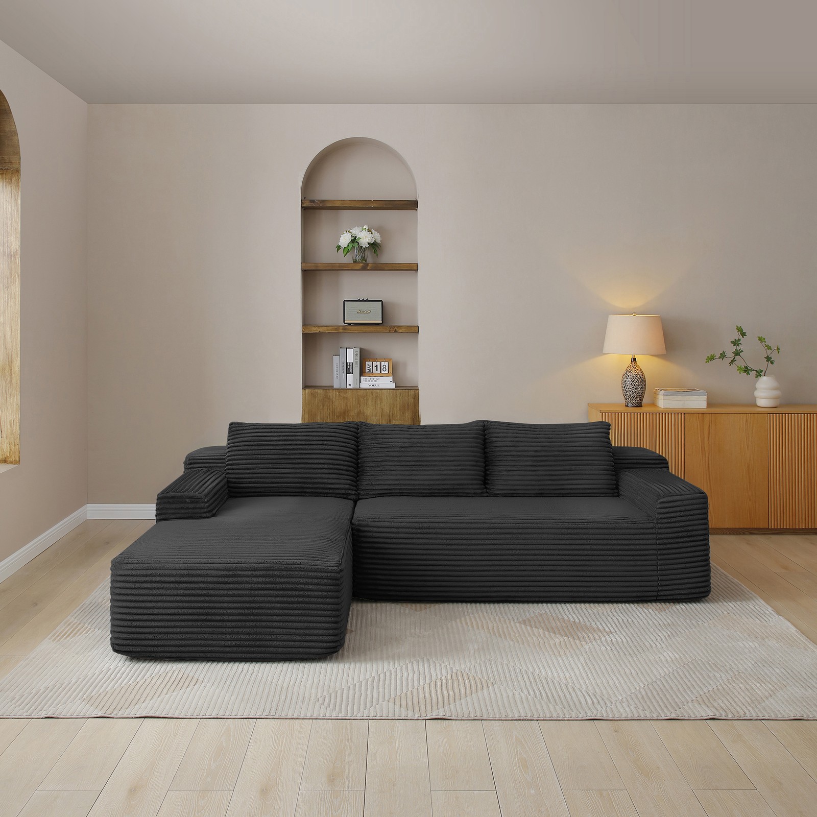 97'' Modular Sectional Sofa, Cloud Sectional Couch with Deep Seat, Modern Mo