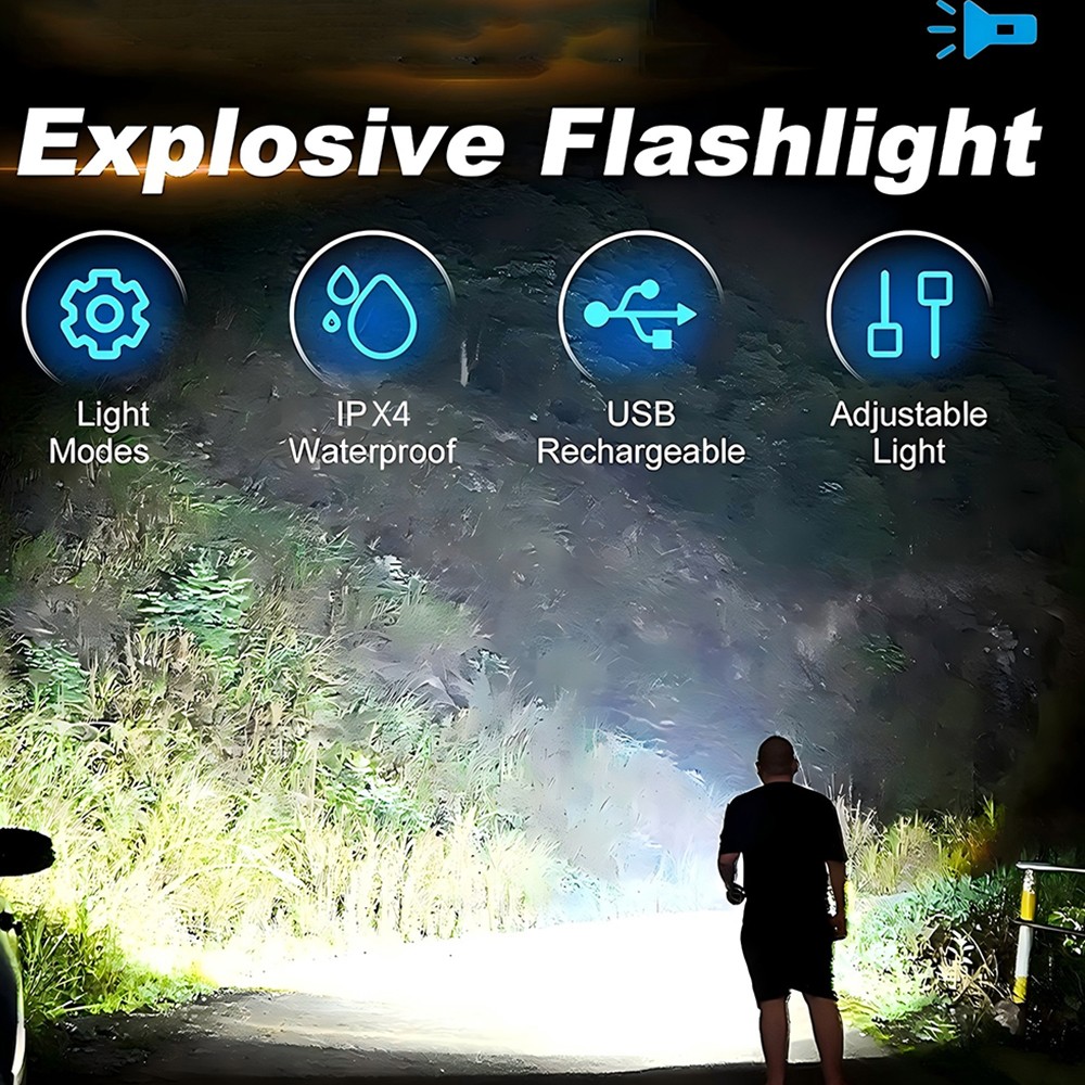 Portable Pocket LED Flashlight Magnetic USB Rechargeable Mini Torch Work Light
