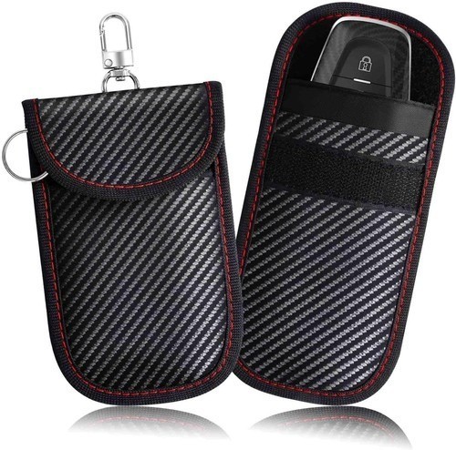 2x Car Key Signal Blocker Faraday Pouch Case - Fob Keyless RFID Blocking Cage...
