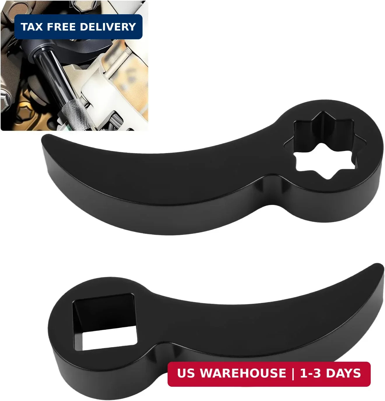 2PCS Pry Bar Wrench Adapter 4-Point & 8-Point with 1/2" Drive,Adjustable Bull