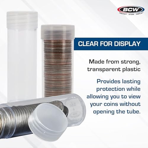 Coin Tubes for Silver Dollars - 10 Pack | Holds "Eisenhower" Dollar | Durable