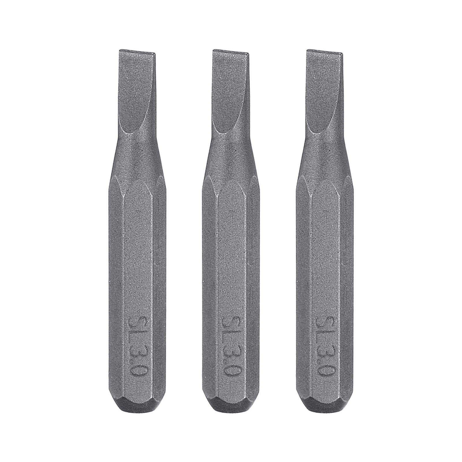 3pcs SL3.0 Magnetic Slotted Screwdriver Bit 5/32" Hex Shank 28mm Length S2 Steel