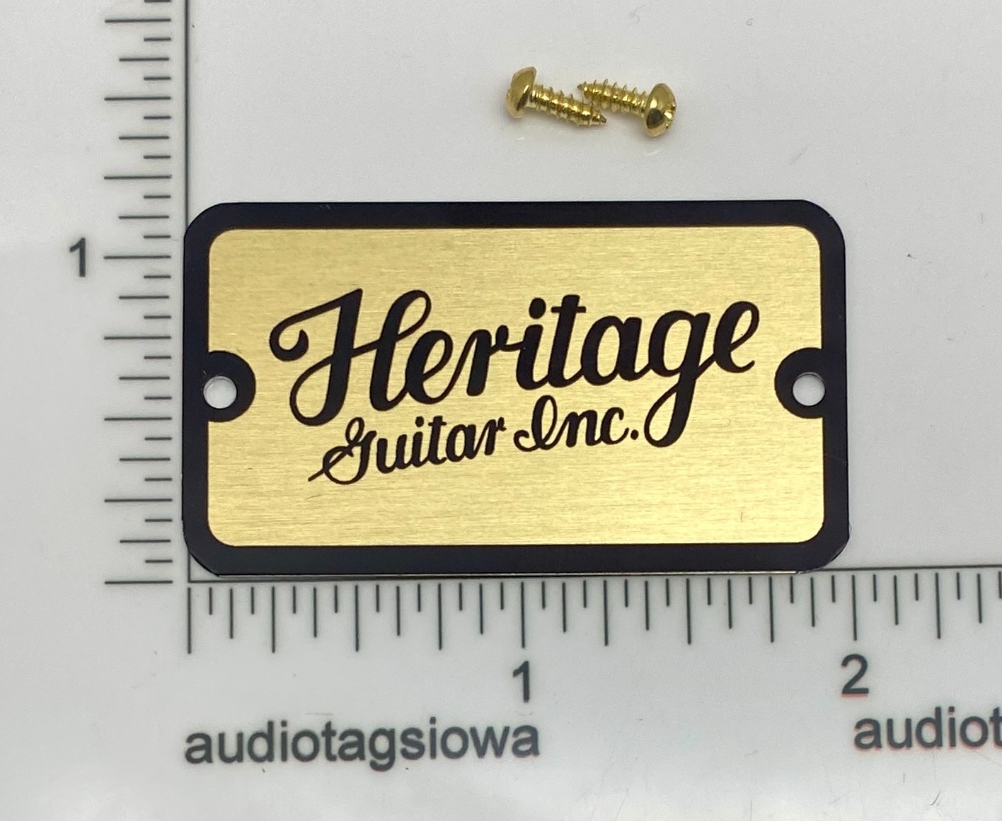 Heritage Guitar Case Logo Badge Custom Made Metal with Screws