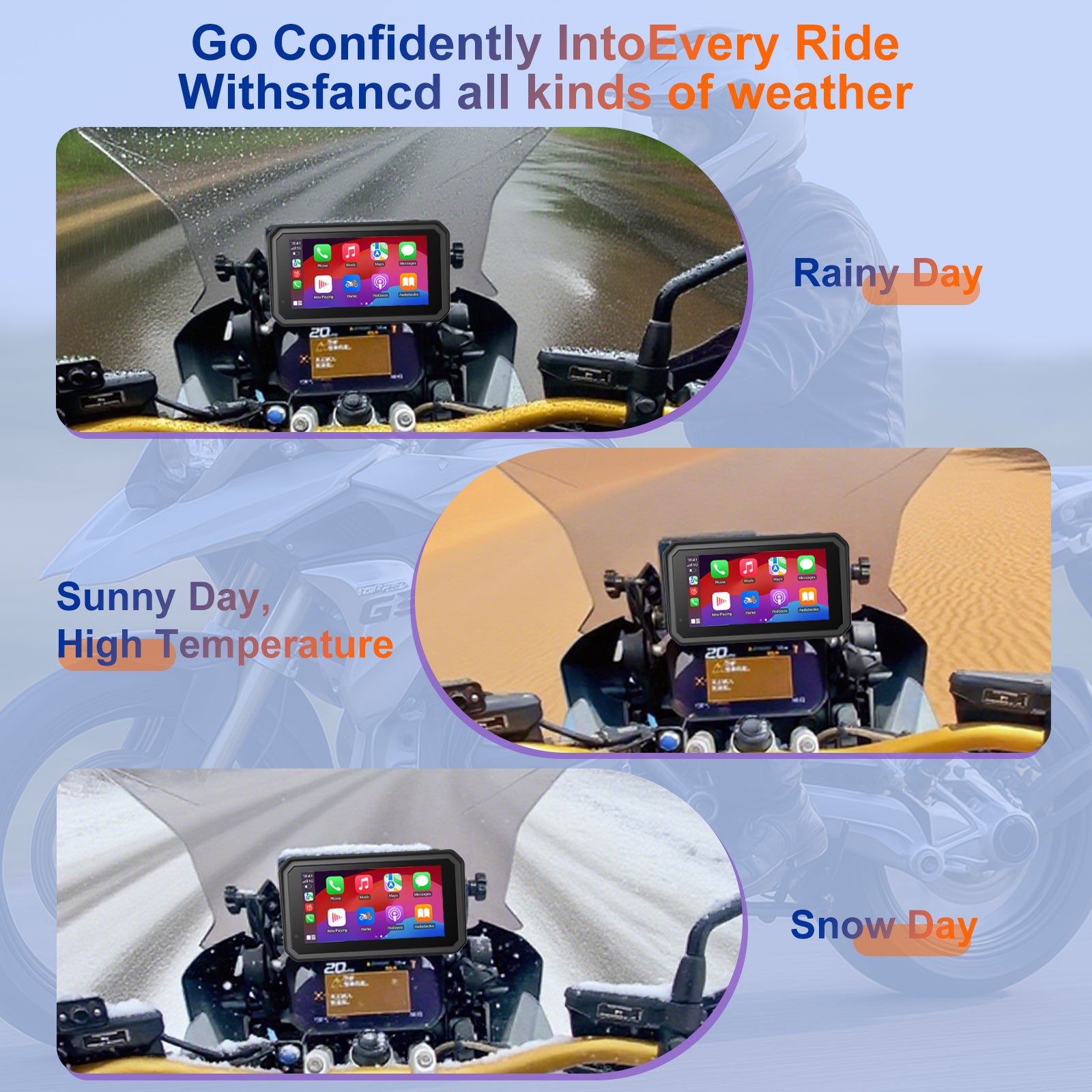 7 Inch Motorcycle Carplay / Android Auto 16-Pin for BMW R1200GS R1250GS S1000XR