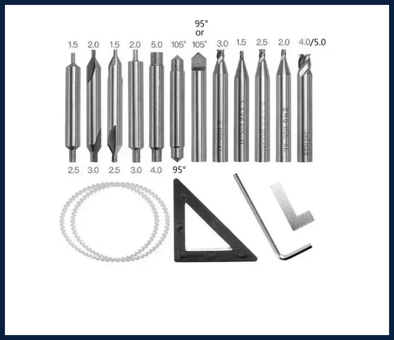 Milling Cutter Set for Vertical Key Cutting Machine Steel Cutting Tool Bits Repl