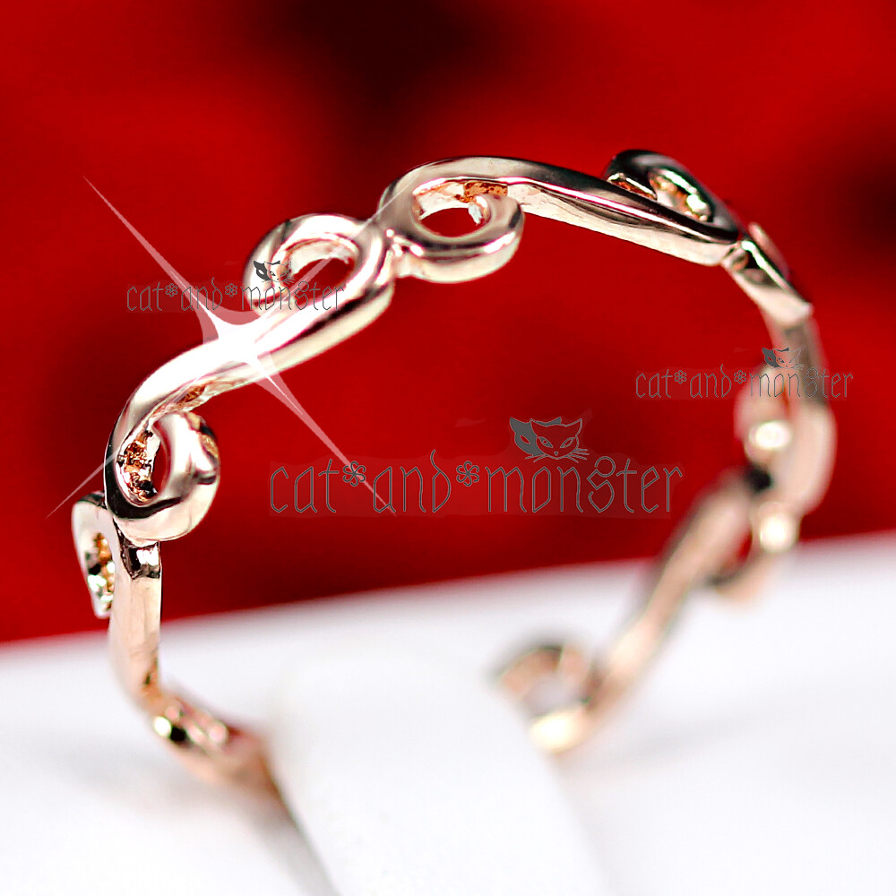 9K ROSE GOLD GF DANITY FILIGREE INFINITY LADY GIRL FINGER TOE SMALL BAND RING