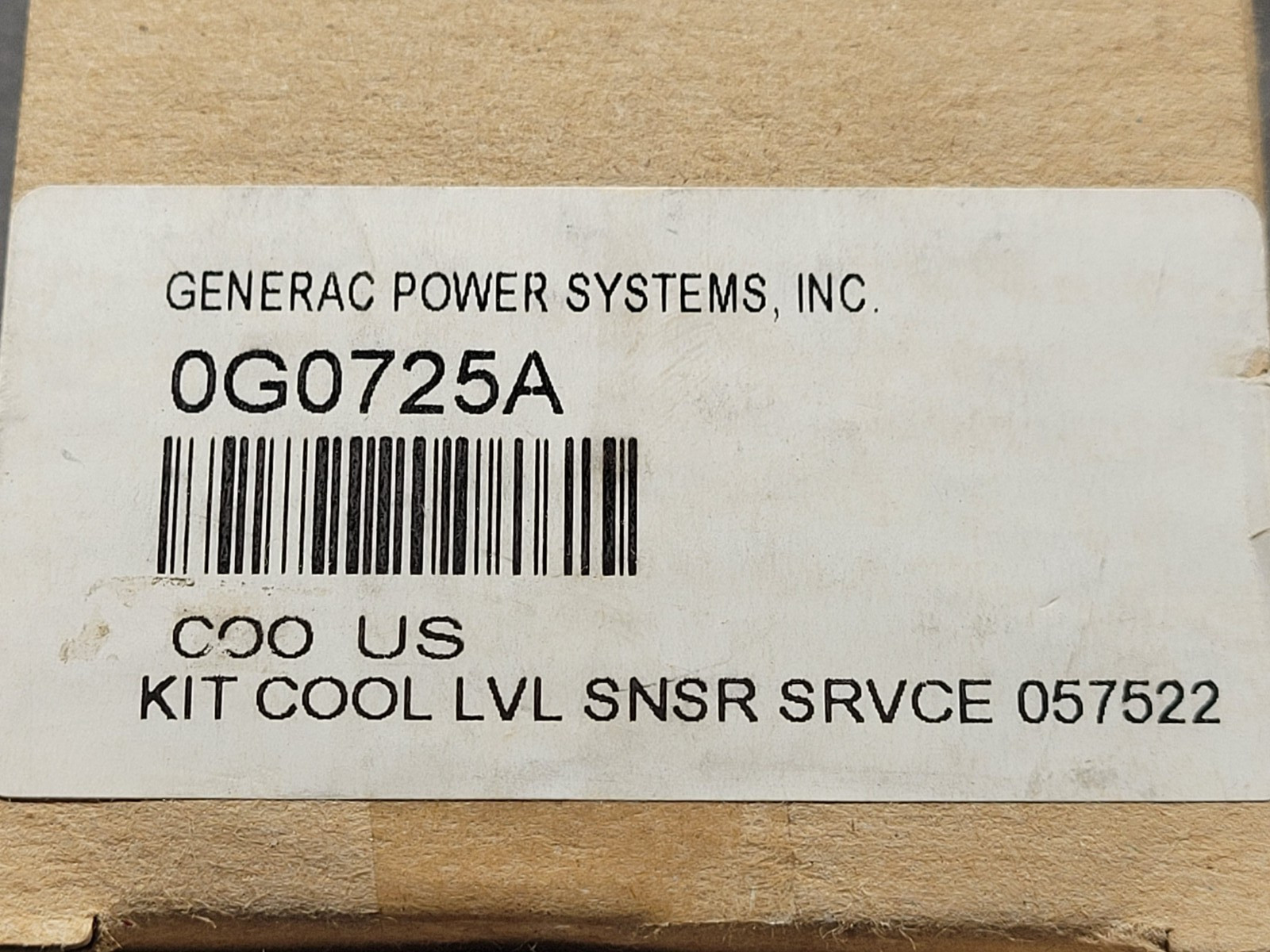 Generac #0G0725A Coolant Level Sensor Kit.