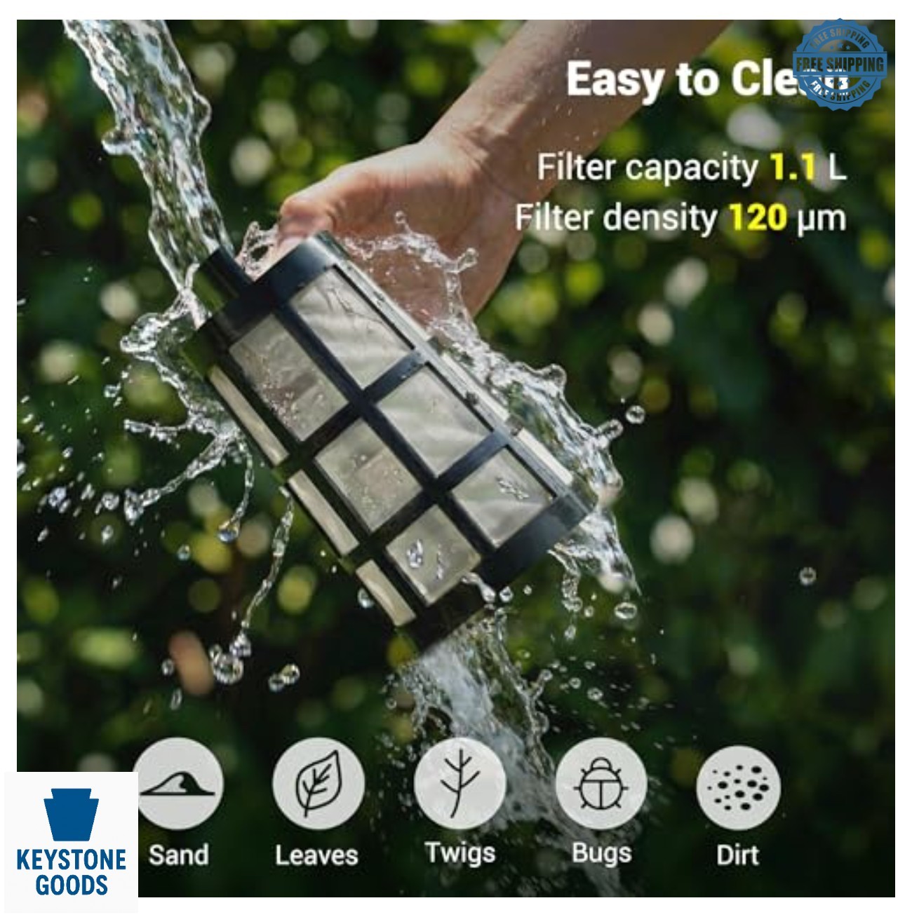Cordless Handheld Pool Vacuum 18 GPM 60 Min Runtime 120μm Fine Filter Above