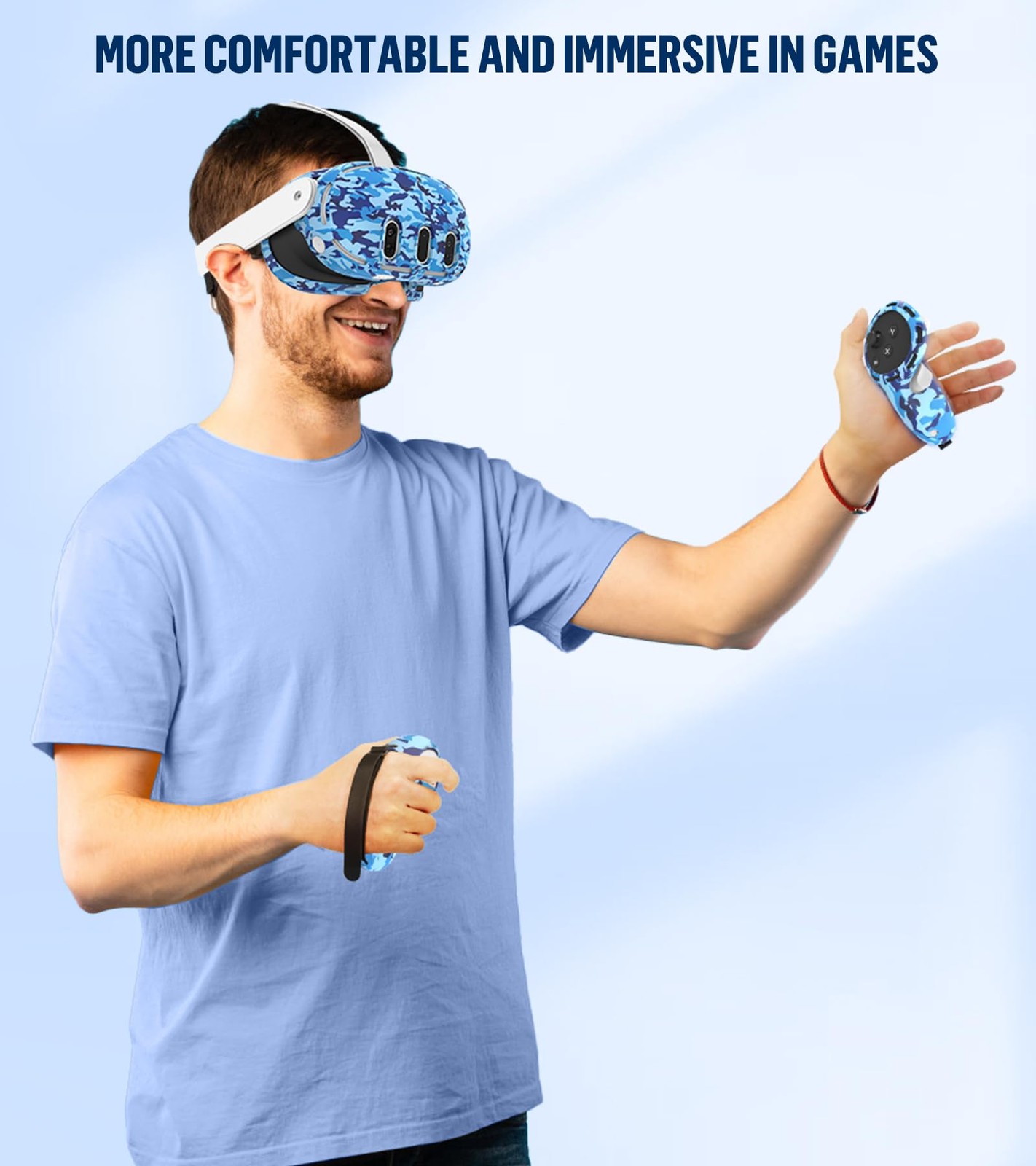 Silicone Cover Set Compatible with Meta/Oculus Quest 3 Accessories, Controlle...