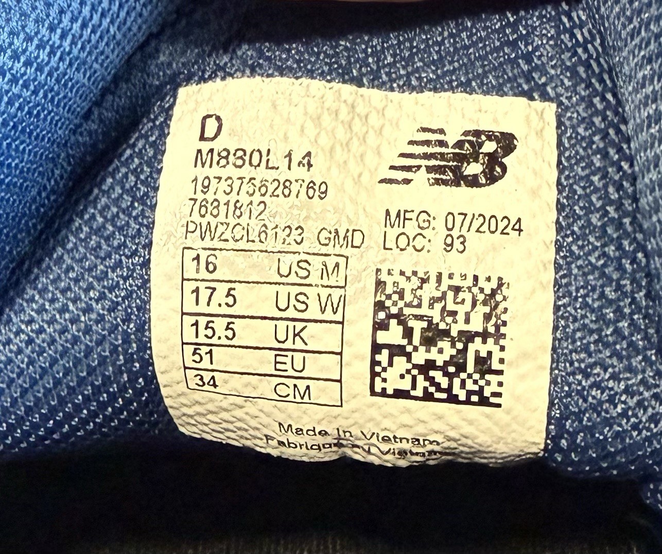 New Balance 880 Fresh Foam X Running Shoes Mens 16 Blue M880L14