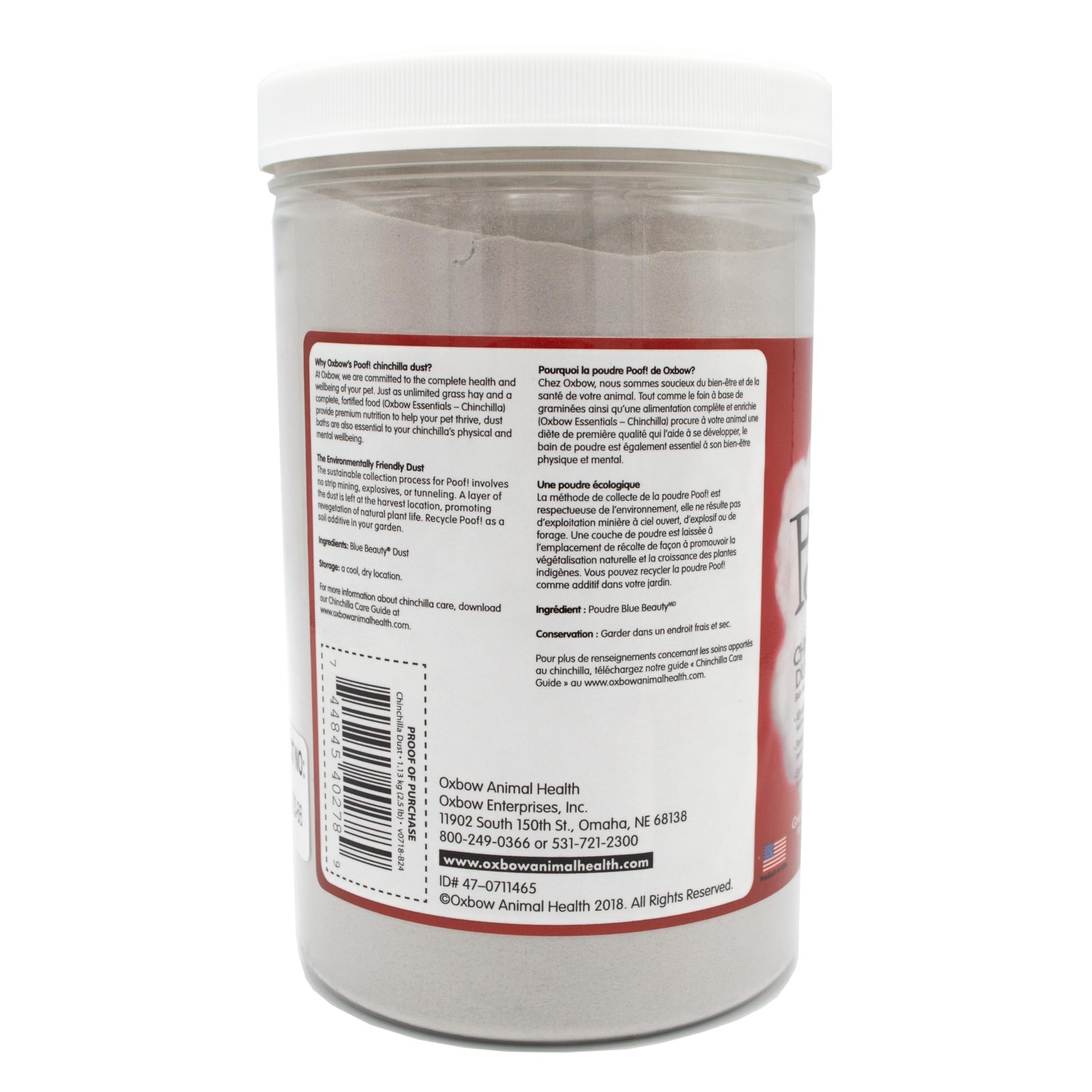 Oxbow POOF! Chinchilla Dust Bath,100% Natural Blue 2.5 Pound (Pack of 1)