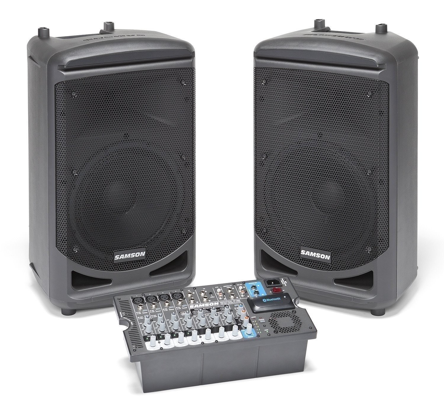 Samson XP1000 1000-Watt All-In-One Portable PA System with two 10" Speakers,...