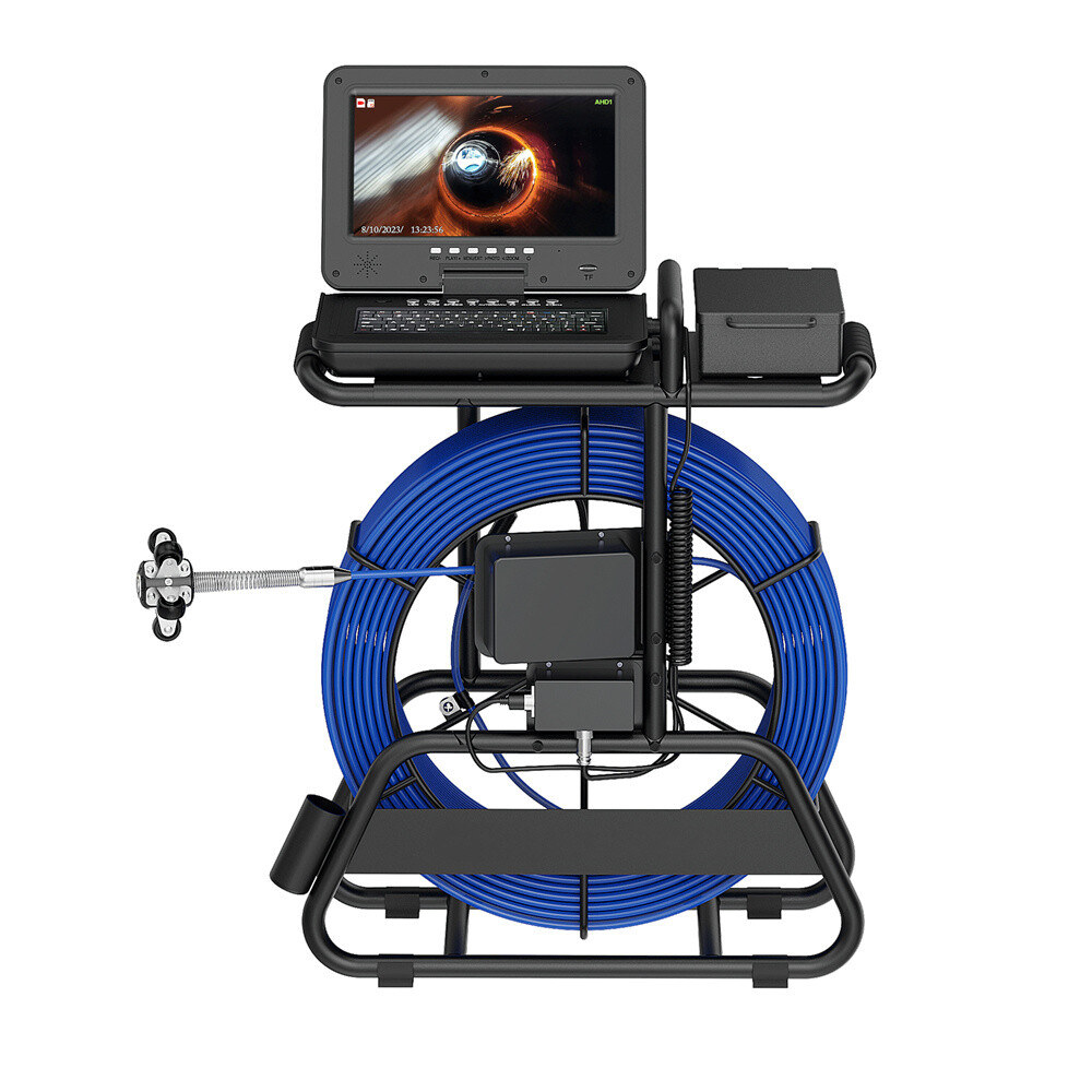 100m Sewer Pipe Inspection Camera 512hz Self-leveling Pipe Camera 10" Display