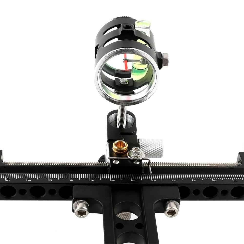 Compound Bow Sight Single Pin 4X Lens 0.059" Micro Adjust Archery Hunting Shoot