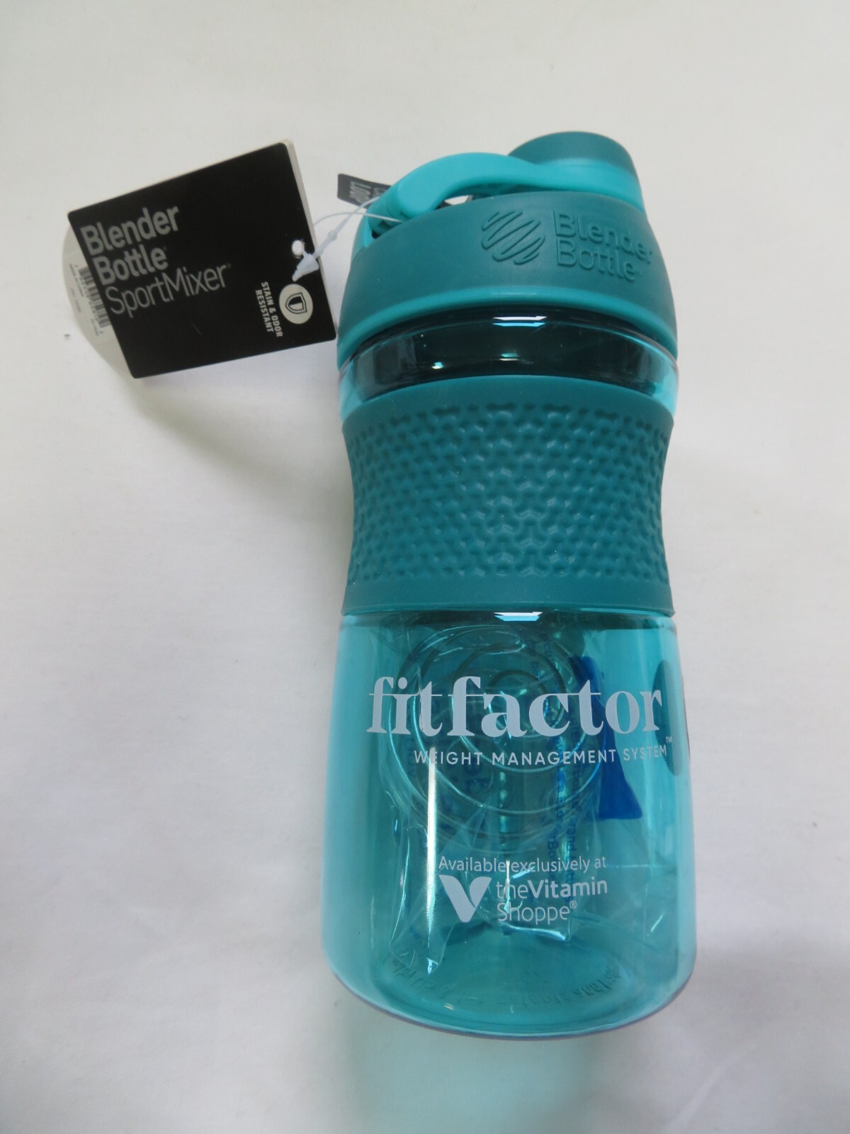 (1) FitFactor Sport Mixer Bottle w/ Wire Whisk BlenderBall Green 20 Fl. Oz