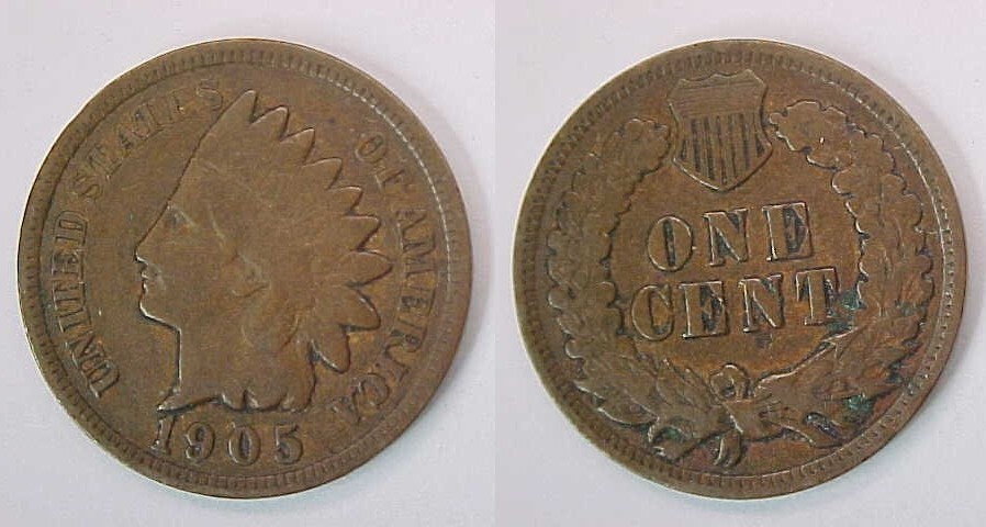 1905 Indian Cent Very Good - Fine VG - F