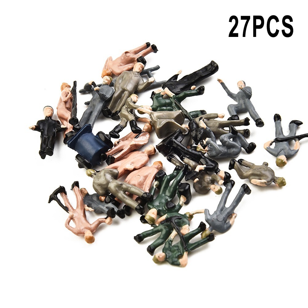 27Pcs/Set Model Train Railway Worker People Figures Diorama Layout Scale 1:87.
