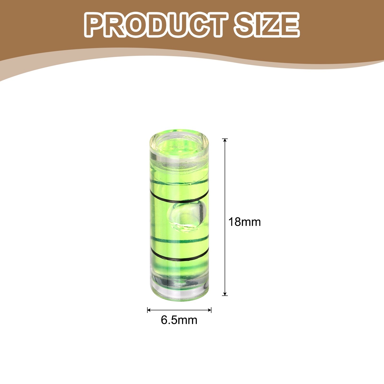 30pcs 18x6.5mm Small Cylindrical Bubble Level Vials Levels Measuring Tools]