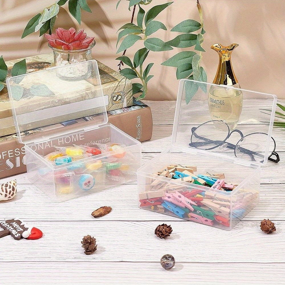 4pcs Polypropylene(PP) Storage Containers box Case with Lids and Hanger Hole