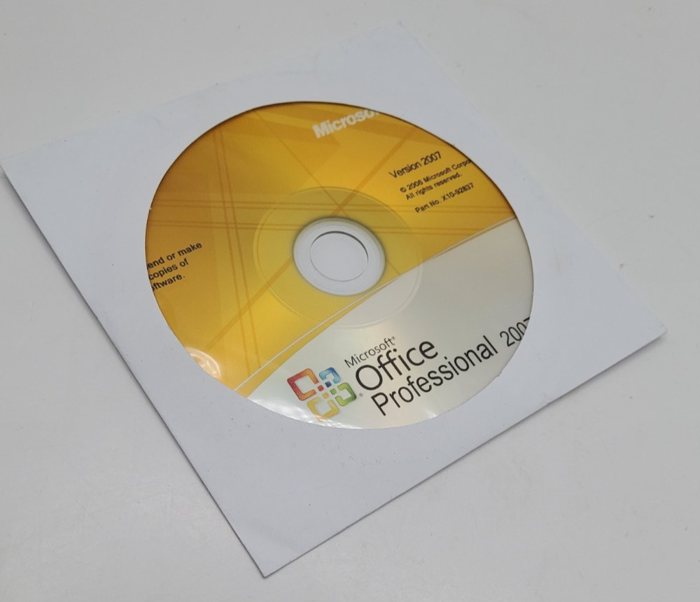 Microsoft Office Professional 2007 Full Version Genuine Disc Key Tested OEM Lice