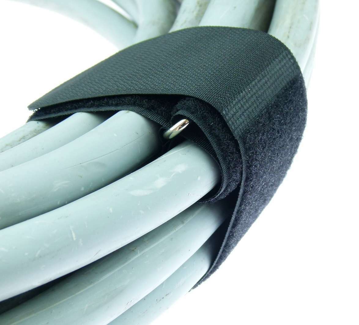 10 x Klettband 50 cm x 50 mm schwarz Klettkabelbinder Kabelbinder Kabelklettband