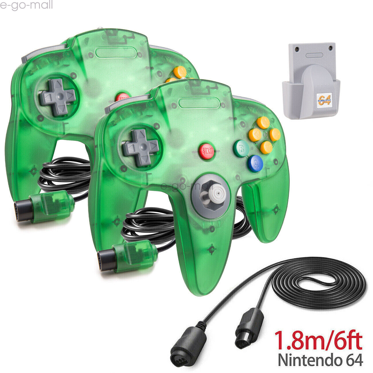 Wired N64 Controller Joystick Gamepad for Nintendo 64 System Video Game Green