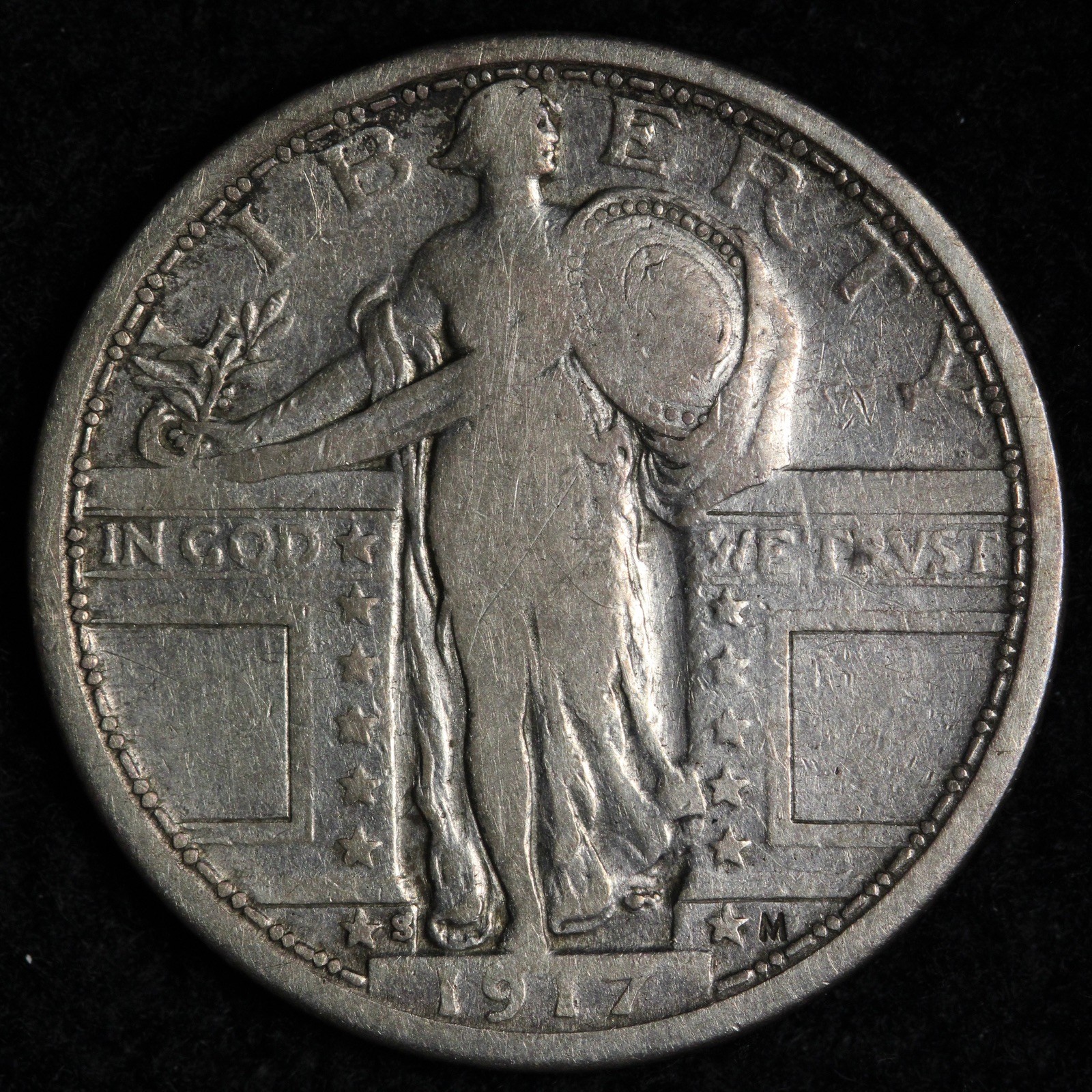 1917-S TYPE 1 Standing Liberty Silver Quarter VF E251 KRIFT