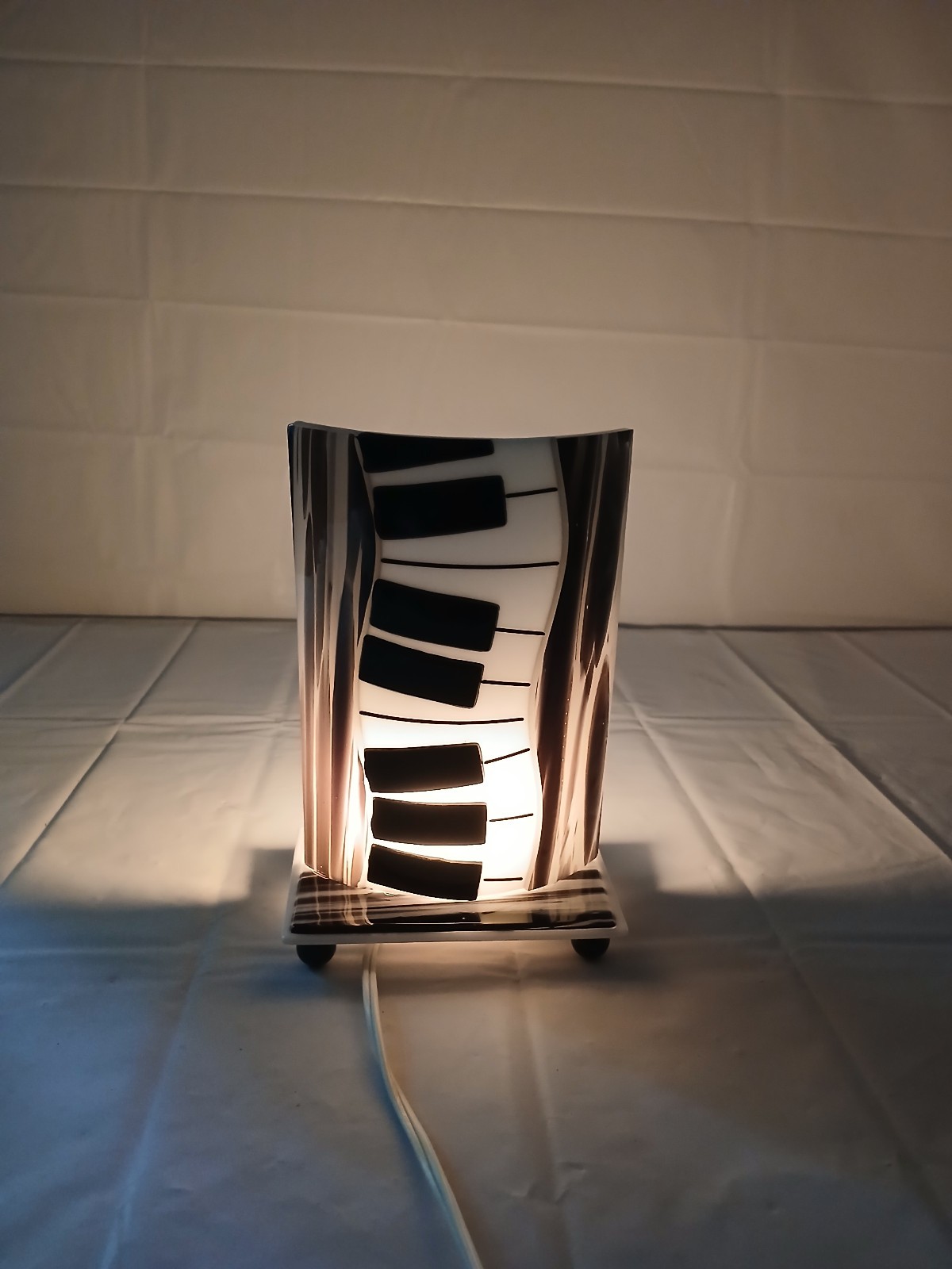 Table Top Black And White Piano Key Night Light