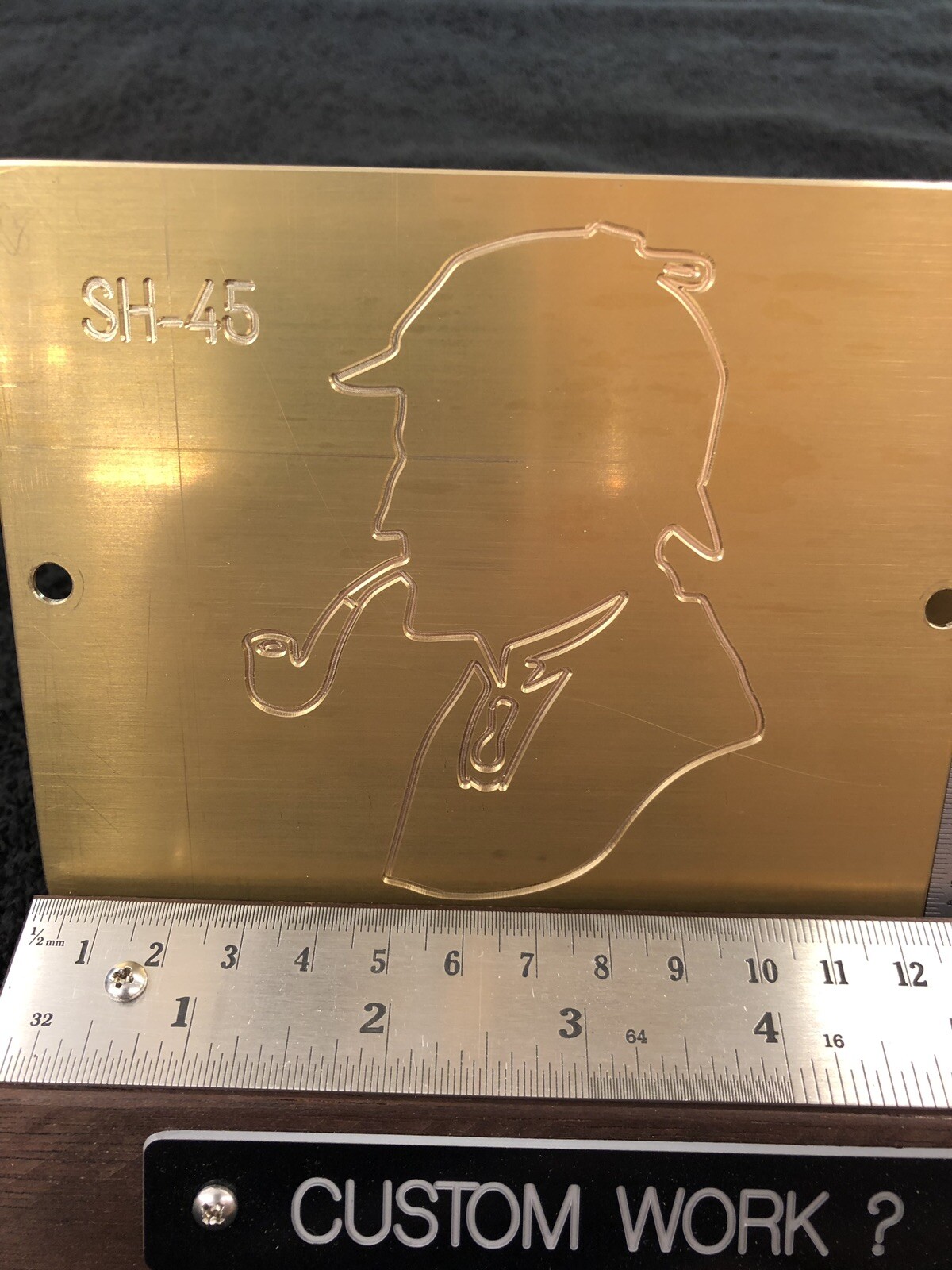 SHERLOCK HOLMES MASTER TEMPLATE ENGRAVING PLATE FOR NEW HERMES FONT TRAY