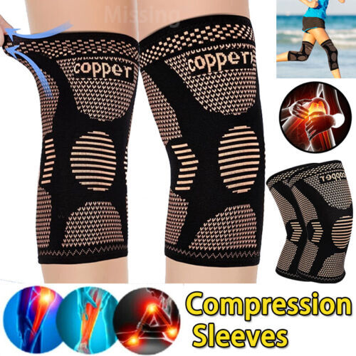 2 Pack Best Copper Knee Braces for Knee Pain, Meniscus Tear, Joint Pain Relie++
