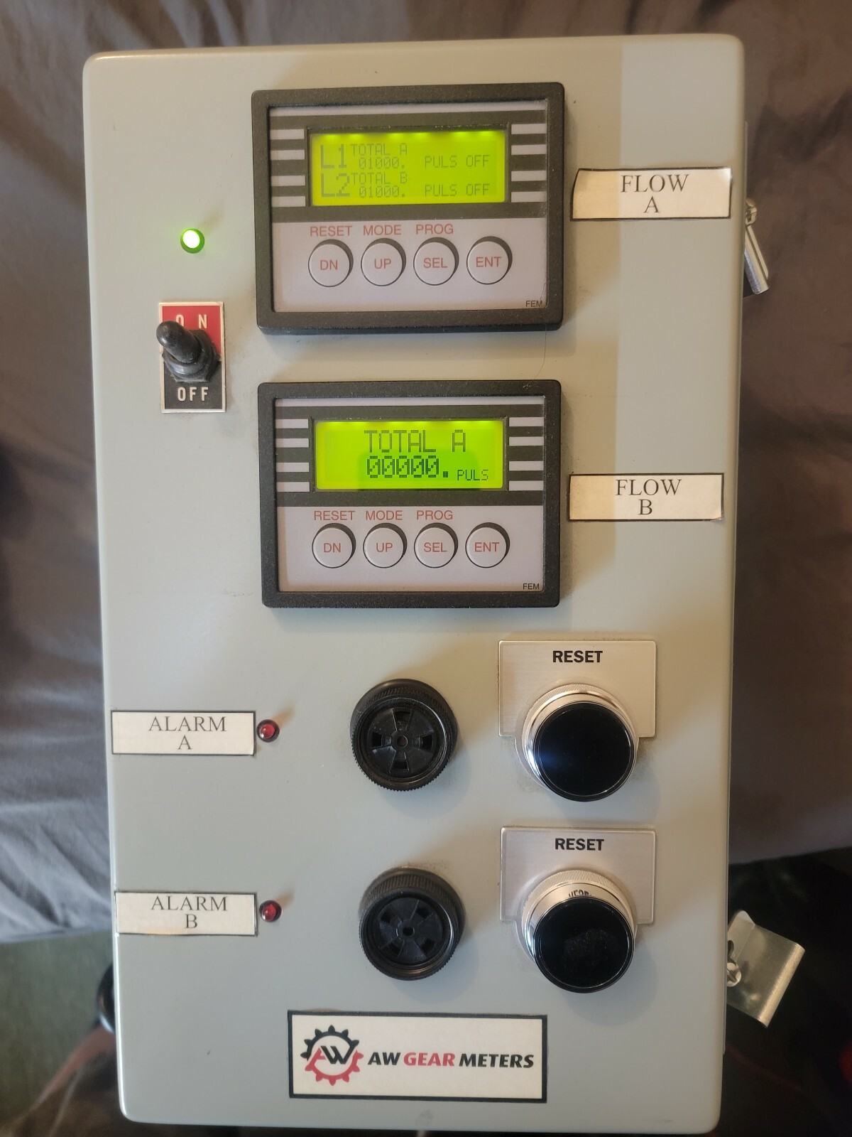 Aw-lake FEM-03A Gear Flow Sensor/transmitter Flow Monitor/ w Enclosure          
