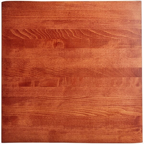 30'' Square Solid Wood Live Edge Restaurant Table Top in Mahogany Wood Finish