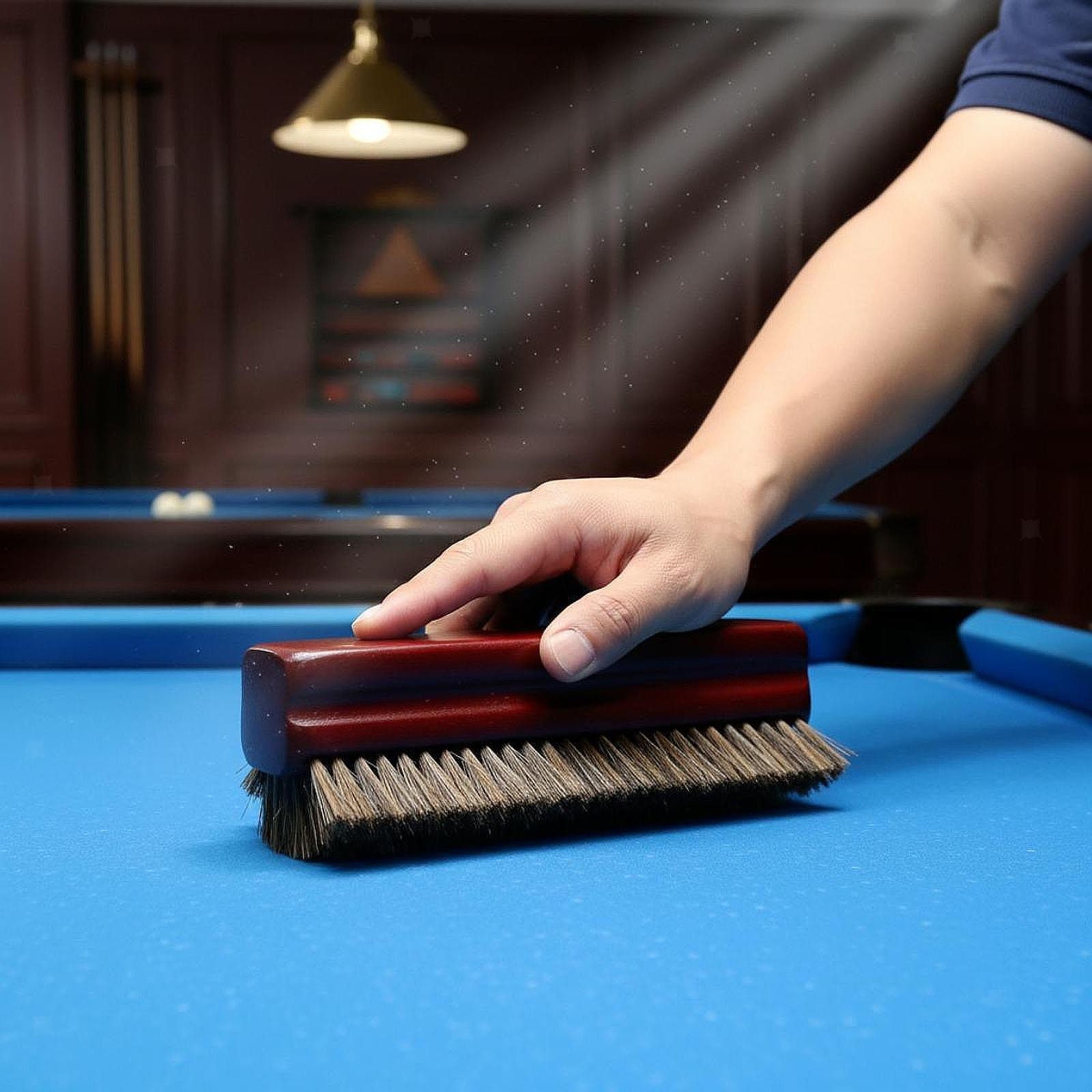 Wooden Billiard Table Brush Three Sided Bristles Convenient Sports Supplies