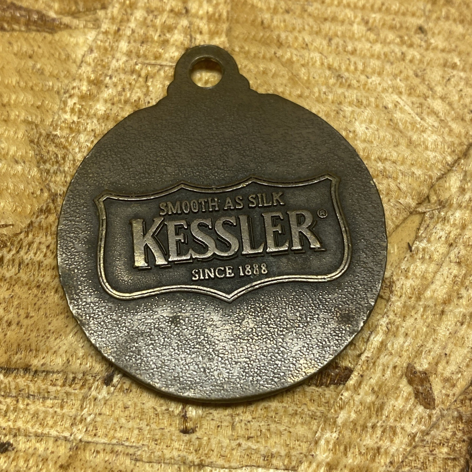 Antique “RARE” Kessler Whiskey Brass Keychain / Pendant