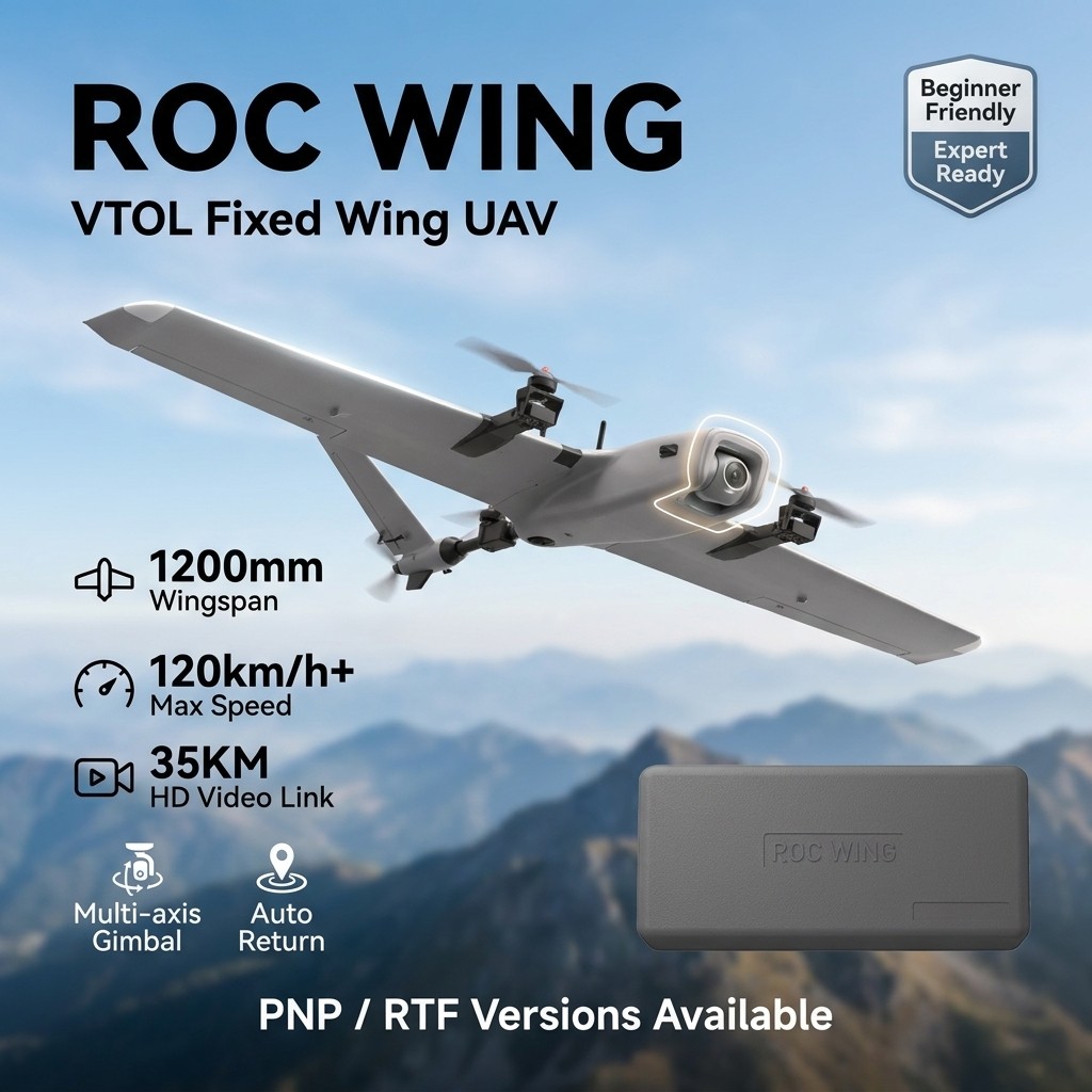 ArgusFPV VTOL Fixed Wing FPV Drone PNP or RTF 40-60KM Flight 35KM Video UAV
