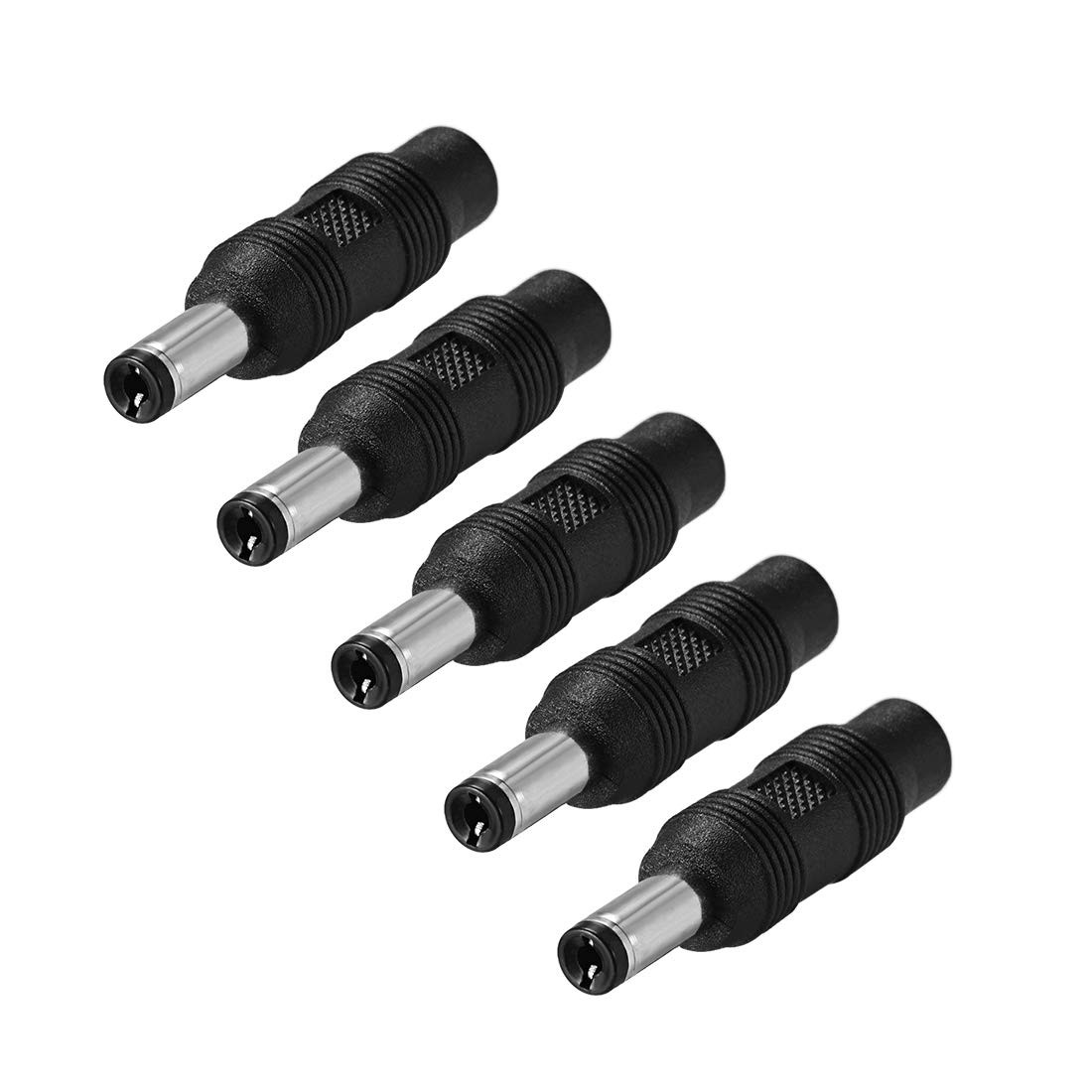 uxcell 5pcs DC Power Connector Adapter 5.5mm x 2.1mm Male Plug to 3.5mm black