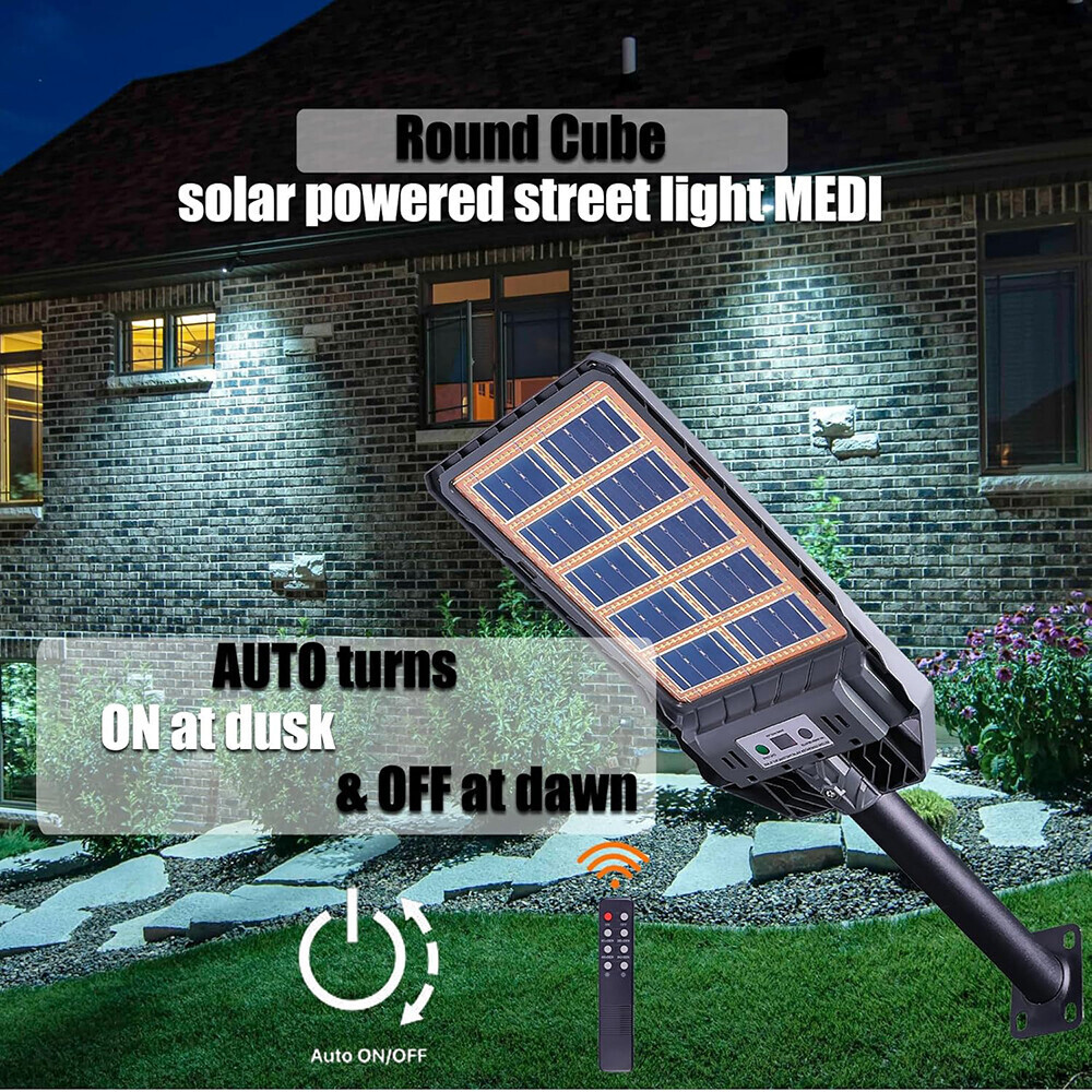 NEW 6000W Commercial Solar Street Lights Outdoor Dusk to Dawn Super Bright 2025