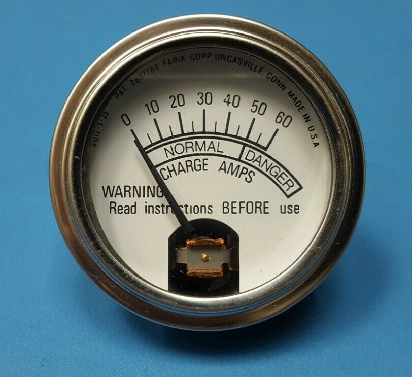 ANALOG PANEL MOUNT METER 0-60 AMPS, FARIA , 4012-5-35, GAUGE 2-1/2IN