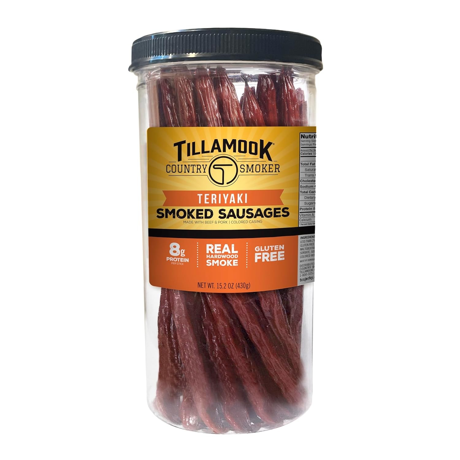 Tillamook Country Smoker Real Hardwood Smoked Sausages, Teriyaki, 15.2 Ounce Tal