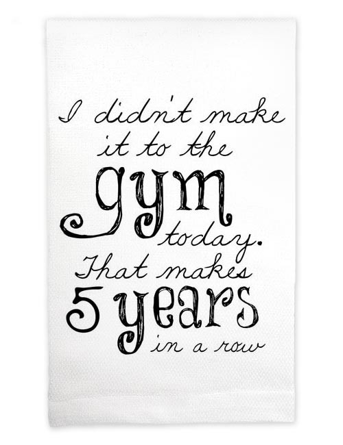 Mariasch Studios Gym Humor 5 Years Huck Kitchen Towel