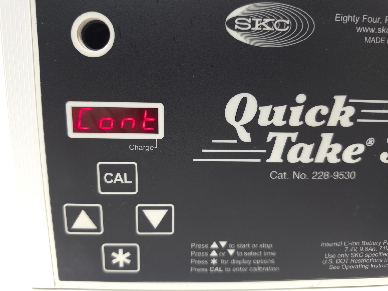 SKC Quick Take 30 228-9530 Air Sampler Sampling Pump & Filter Holder No Charger