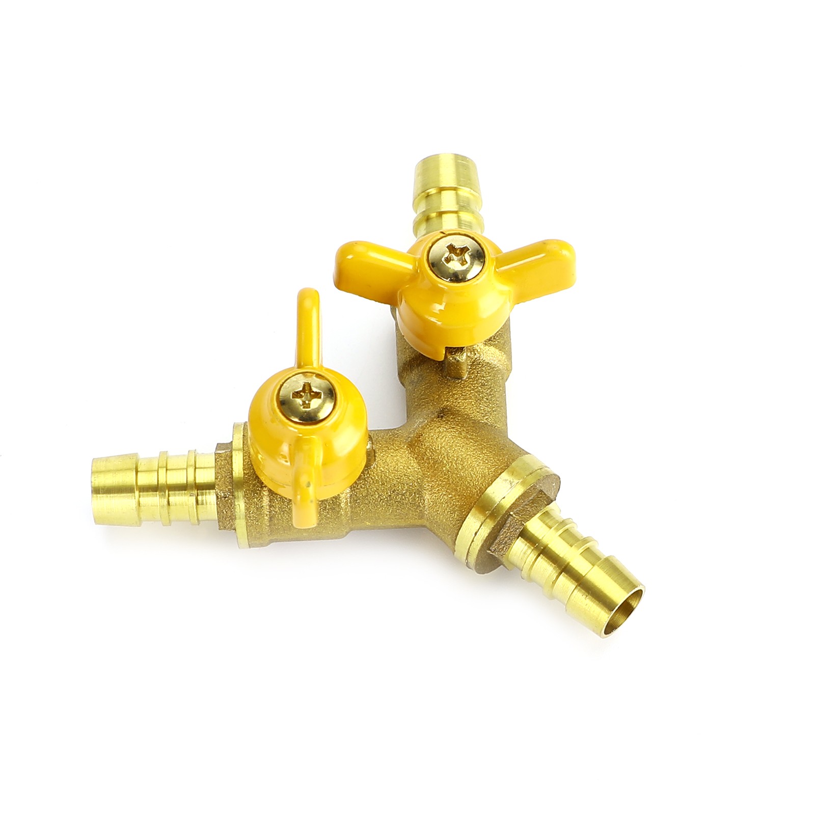 🚀3/8" Hose Barb Ball Valve Y Shaped 3 Way Connector Barb Brass Fitting OD 11mm