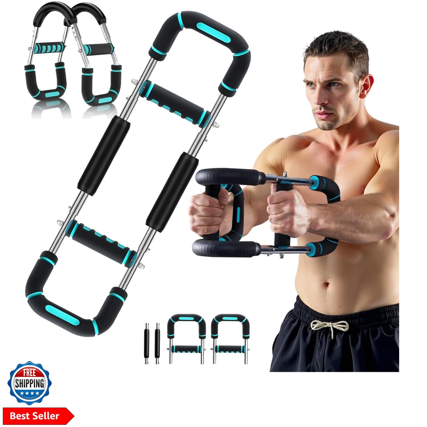 2025 Pro Twister Arm Trainer, 30-70lb Adjustable Power Twister Bar, Chest Sho...