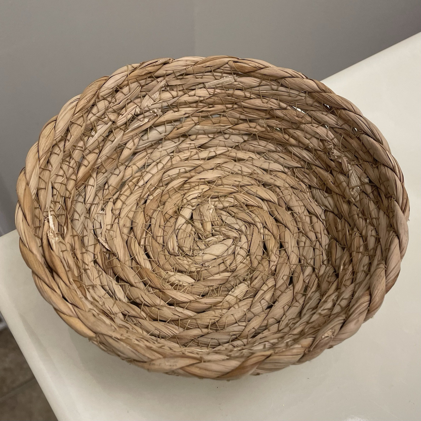 Rustic Decorative Basket Table Top Display Braided Weave Cottagecore