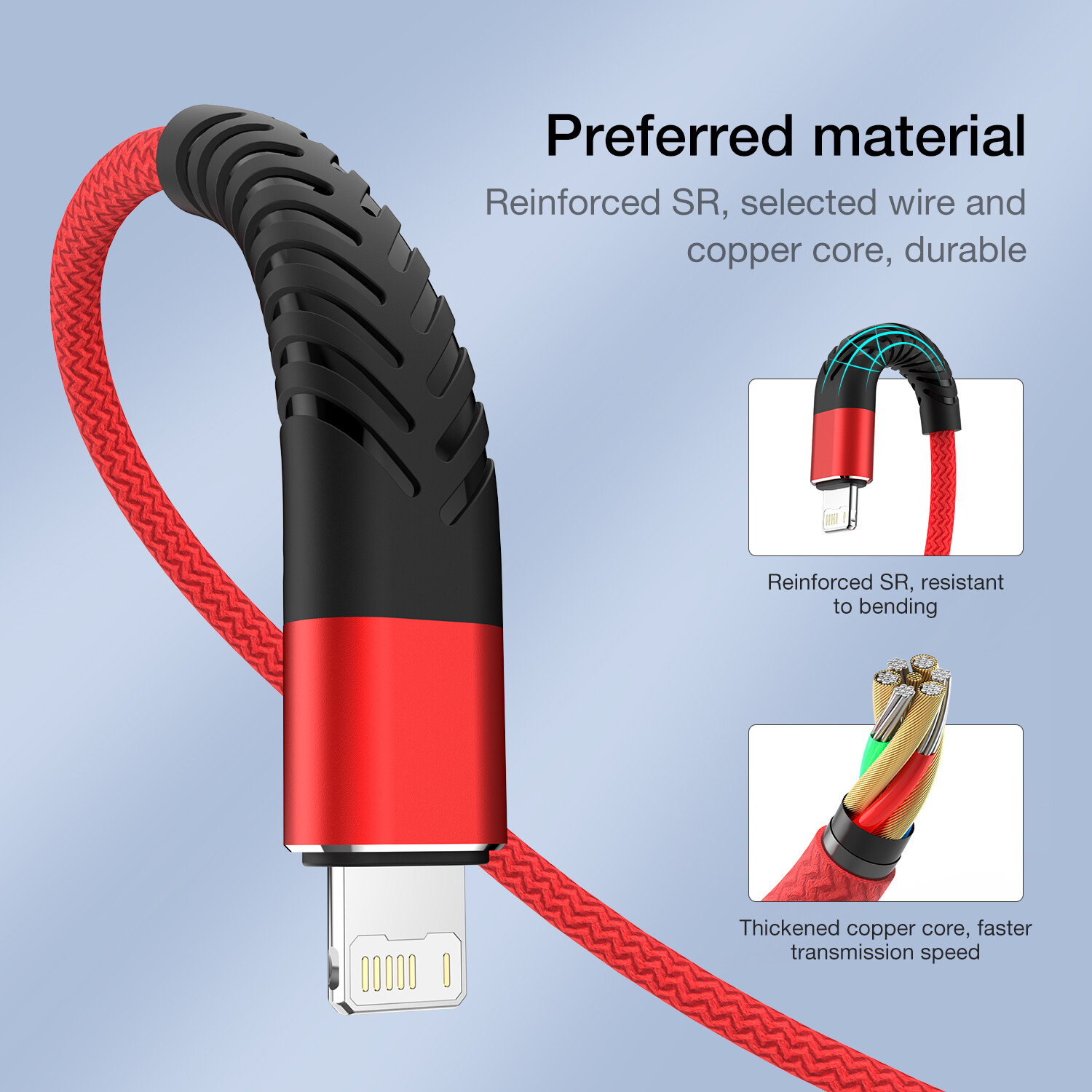 3/6/10FT Fast Charge USB Charger Cord & Data Sync Cable For iPhone Type C USB C